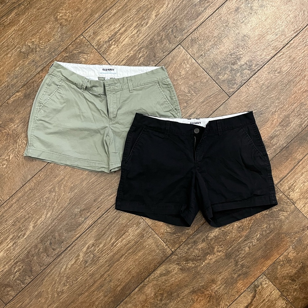 *Two Pairs* Old Navy 3.5” Chino shorts, Green and Black